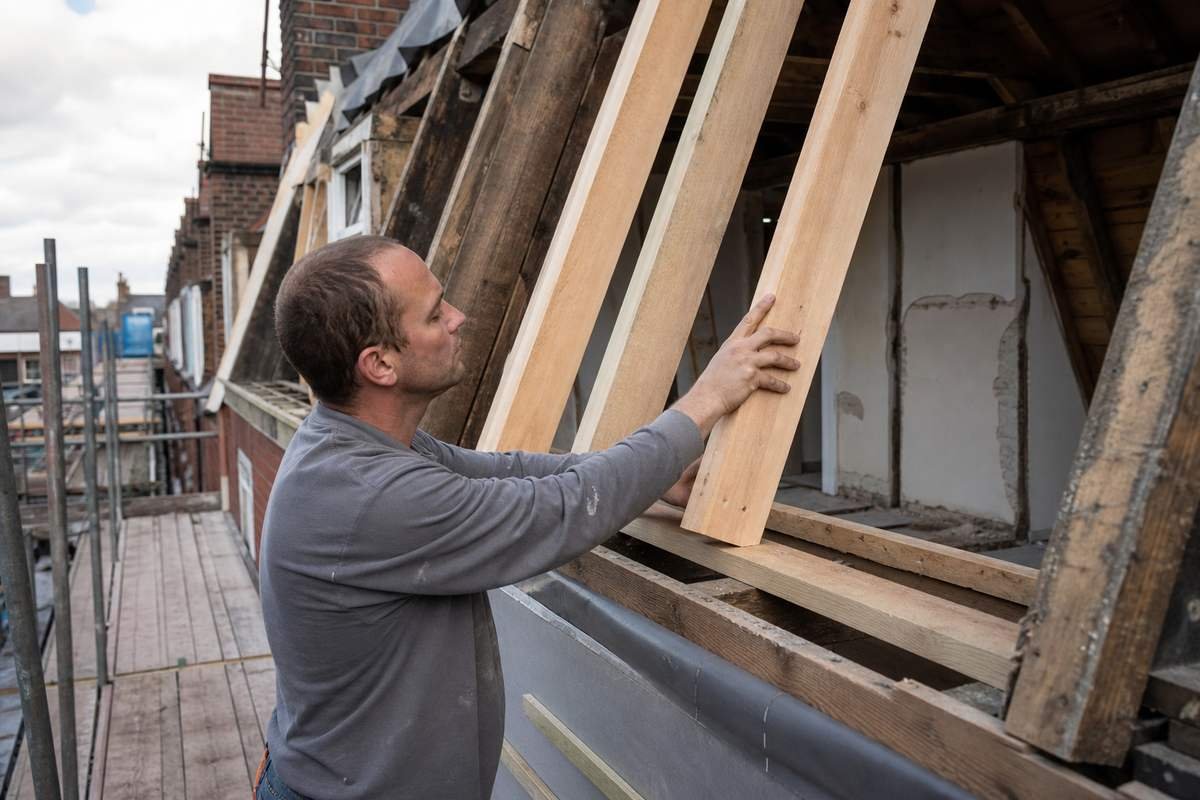 Loft conversion mansard roof framing in Colchester